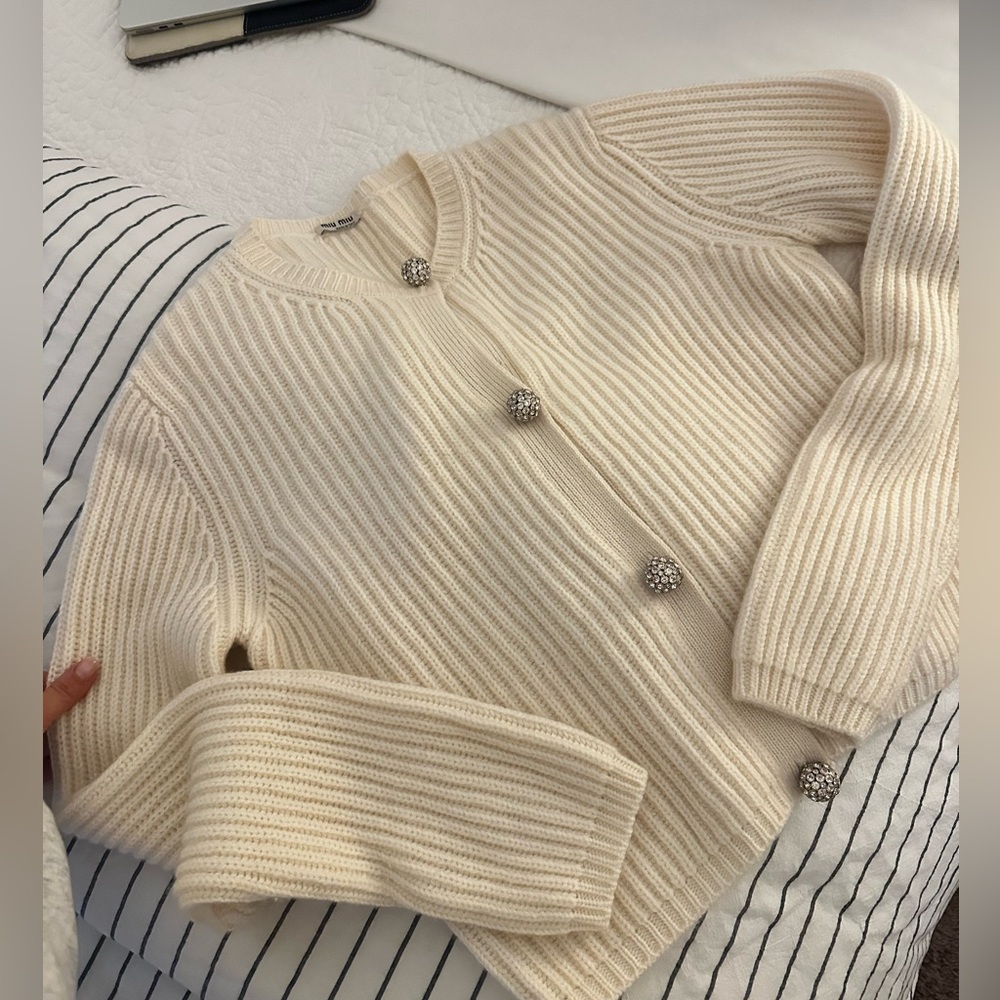 Miu Miu Cream Cashmere Sweater